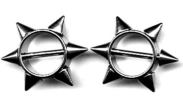 Body AccentzTM Nipple Ring Bars Spike Body Jewelry 