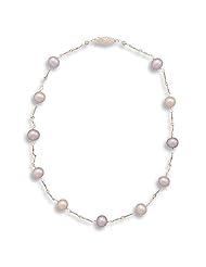 16 Inch 14k Yellow Gold 7.5-8mm Multi Color Freshwater Pearl Necklace