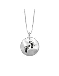 Sterling Silver Footprint Pendant Necklace