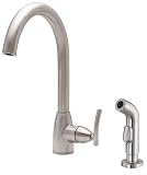 Danze D404854SS Sonora Single-Handle Kitchen Faucet with Lever Handle and Spray, Stainless Steel