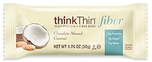 Thinkthin High Protein Plus Fiber Bar, Chocolate Almond Coconut, 10 Count
