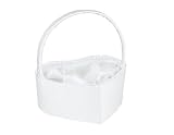 Hortense B. Hewitt Wedding Accessories, Flower Girl Basket, Heart Shaped White Satin, 7-Inches Tall