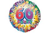 60th Birthday Ribbons and Candles Single Age Balloon Gift