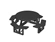 Recycled Park Lane Outdoor Patio Octagon Picnic Table - Black