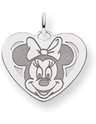 Disneys Minnie Mouse, Heart Charm in Sterling Silver