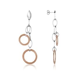 Nuovegioie Rose Gold Plated Circles Drop Earrings by Gold Rose Earring