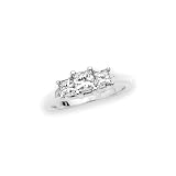 3 Diamond Princess Cut Anniversary Band 1 ct. in 14K White Gold (Highest Quality)