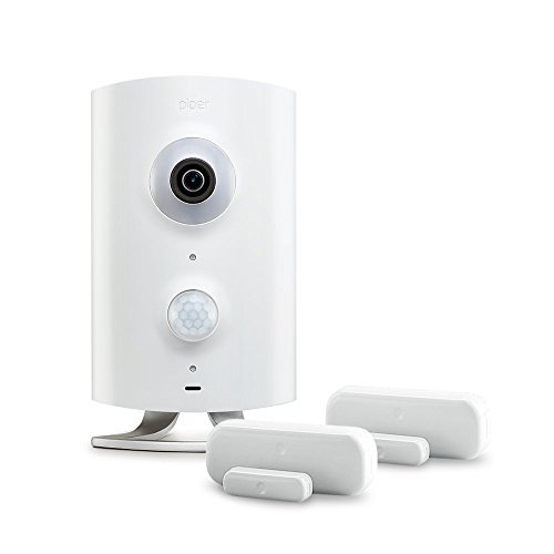 Piper nv All-in-One Home Security Bundle with Video Monitoring Camera and two Door/Window Sensors, White by iControl Networks