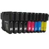 10x XL Compatible Cartouches d'encre pour Brother LC1100BK LC980BK (4x noir, 2x cyan, 2x magenta, 2x jaune) LC1100BK LC1100Y LC1100C LC1100M LC980BK LC980Y LC980C LC980M pour imprimantes Brother MFC-250C MFC-255CW MFC-290C MFC-295CN MFC-297C MFC-490CN MFC-5490CN MFC-5890CN MFC-790CW MFC-795CW MFC-6490CW MFC-6890CDW MFC-990CW DCP-145C DCP-163C DCP-165C DCP-167C DCP-185C DCP-195C DCP-365CN DCP-373CW DCP-375CW DCP-377CW DCP-383C DCP-385C DCP-387C DCP-395CN DCP-585CW DCP-6690CW UNIVERSAL COMPATIBLE FOR LC38 LC61 LC65 LC67 LC980 LC990 LC1100 - 100% Quality - SilverTrade GmbH (Silvertrade ©)