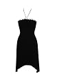 Chesley Black Halter Stretch Asymmetrical Mini Cocktail Dress