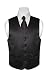 BOY'S Solid BLACK Color Dress Vest NeckTie Set