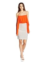 AnnaRita N Vestido (Naranja / Gris Claro)