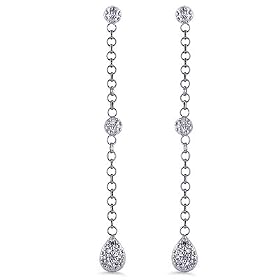 Sterling Silver 0.10ct Diamond Drop Earrings