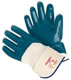 Memphis 9760 Predator Blue Nitrile (NBR) Palm Coated Glove with 100% Cotton Jersey Lining, Abrasion Resistant with 2.5 Safety Cuff, Large Size Sold by the Dozen Pairs