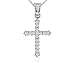 10k White Gold Diamond Cross Pendant (1/4 cttw, I-J Color, I2-I3 Clarity), 18
