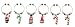 Candy Canes & Santa Claus Christmas Holiday Wine Glass Charm Set
