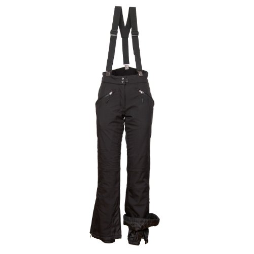 Killtec Damen Soft Shell Hose Mit Abnehmbaren Tr&auml;gern Und Kantenschutz Sady, schwarz, 46, 14320-000