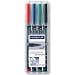 Staedtler 318 WP4 Feinschreiber Universalstift Lumocolor permanent, Staedtler Box mit 4 Farben