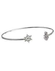 Brass Nautical Anchor Cuff Bracelet, 2.68"