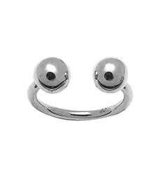 14k White Gold 14g Curved Circular Barbell Eyebrow Ring