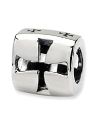 Sterling Silver Reflection Beads Collection Maltese Cross Bead Charm 4mm Hole (fits 3mm European Style Charm Bracelets)