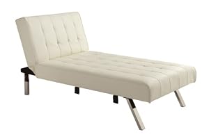 Emily Chaise Lounger - Faux Leather, White