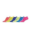 Under Armour Girl's Neon No Show Socks,Pack of 6 (Solid/Neon, Youth Large)