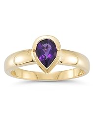 0.68 Cts Amethyst Solitaire Ring in 14K Yellow Gold