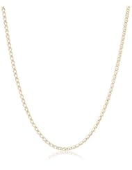 Italian 14k Yellow Gold 1mm Square Diamond Cut Spiga Wheat Chain Necklace