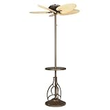 Torrento Floor Fan in Aged Bronze with Bamboo Blades in Antique