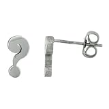 Small Stainless Steel Question Mark Stud Earrings