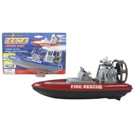  8 inch Rescue Patrol Boat w/ Water Action and Control Rudder + Fun Bath Tub Pool Toy Boats for kids