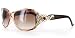 Riviera Designer-Inspired Sunglasses with Dozens of Genuine Swarovski Crystals For Stylish, Sexy Women (Brown w/ Amber Lens)