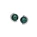 14K White Gold 3/8 ct. Diamond with Black Tahitian Pearl Earrings