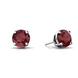 14K White Gold Round Stud Earrings