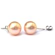 HinsonGayle AAA Ultra-Luster 9-9.5mm Pink Pearl Stud Earrings on 18K White Gold