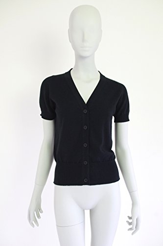 JOHN SMEDLEY(ジョンスメドレー) 半袖Vネックカーディガンブラック　正規品