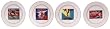 Artistically designed dinnerware Frutas motif salad / dessert / sandwich plates 7.5" Set/4