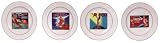 Artistically designed dinnerware Frutas motif salad / dessert / sandwich plates 7.5" Set/4