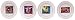 Artistically designed dinnerware Frutas motif salad / dessert / sandwich plates 7.5" Set/4