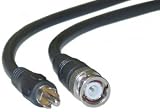 BNC Male / RCA Male, 75ohm, RG59U Coaxial Cable, 95% Braid, Black 6 ft