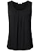 Messic Womens Scoop Neck Sleeveless Pleated Solid Knitted Vest Tank Top