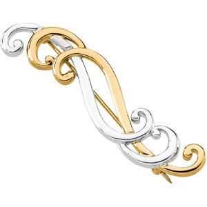 14K Two Tone Gold Brooch