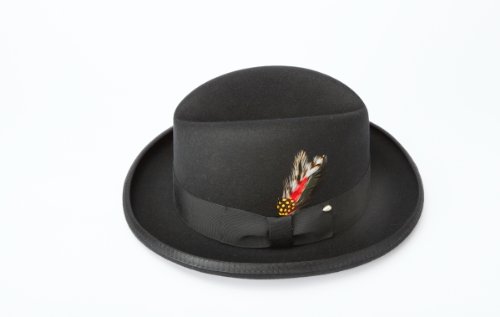 New Mens Black Godfather Style Homburg Fedora Hat - 100% Wool, Extremely Stylish, Very High Quality!