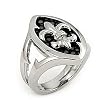 Hematite Stingray Marquise And Fleur De Lis Ring