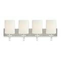 Royce Lighting RV4202/4-12 Four-Light Vanity Brushed Steel with Satin White Globes