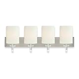Royce Lighting RV4202/4-12 Four-Light Vanity Brushed Steel with Satin White Globes