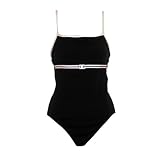 Nautica Navy One Piece Swimsuit w/ White Outline and Silver Detail (8)