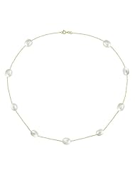 14k Yellow Gold 18" FW Rice Pearl Necklace