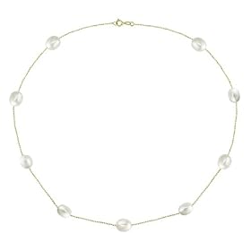 14k Yellow Gold 18 FW Rice Pearl Necklace by